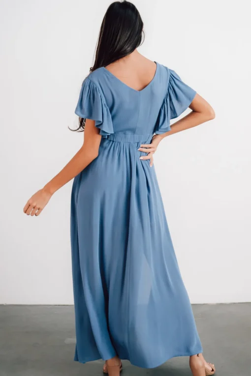 Jennifer Deep V Maxi Dress | Blue