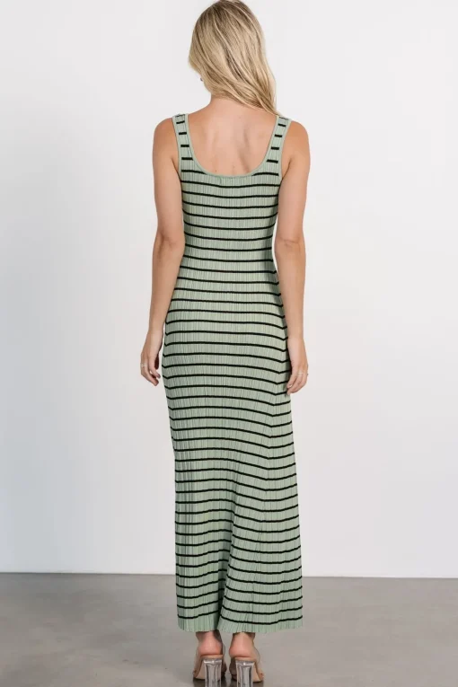 Jesse Ribbed Tank Maxi Dress | Olive + Black