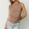 Jia Ruched Tank Top | Light Mocha