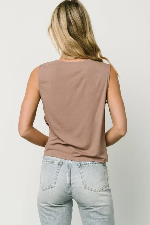 Jia Ruched Tank Top | Light Mocha