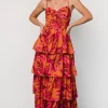 Joree Tiered Maxi Dress | Ginger + Fuschia Multi