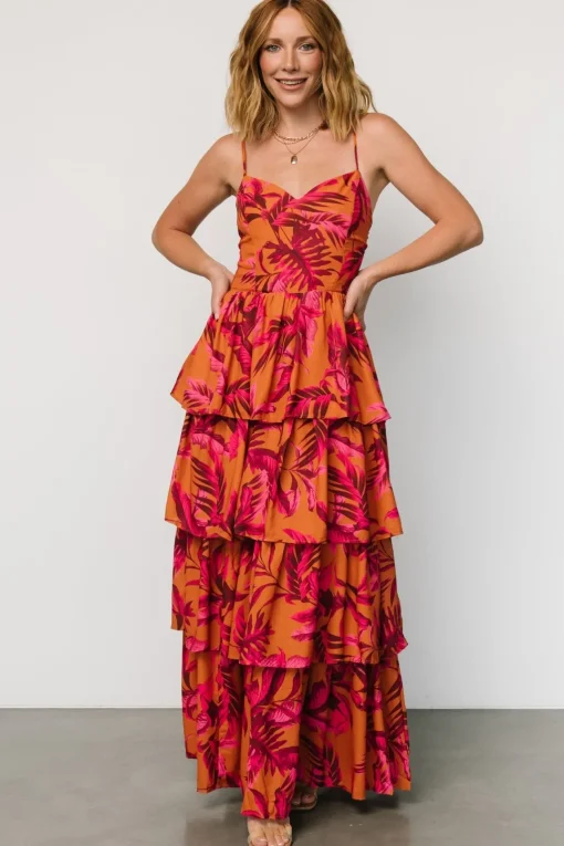 Joree Tiered Maxi Dress | Ginger + Fuschia Multi