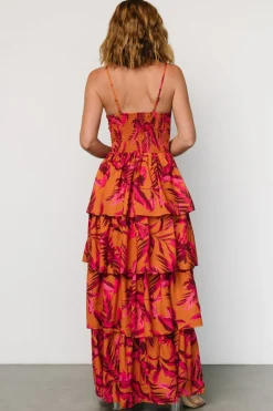 Joree Tiered Maxi Dress | Ginger + Fuschia Multi