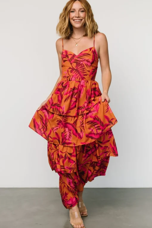 Joree Tiered Maxi Dress | Ginger + Fuschia Multi