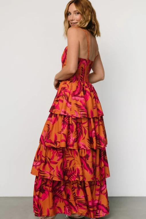 Joree Tiered Maxi Dress | Ginger + Fuschia Multi