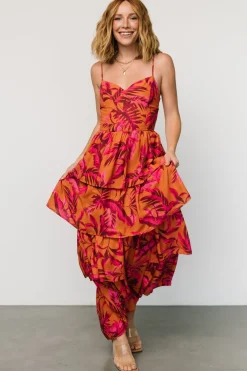 Joree Tiered Maxi Dress | Ginger + Fuschia Multi