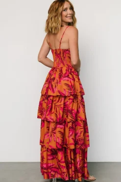 Joree Tiered Maxi Dress | Ginger + Fuschia Multi