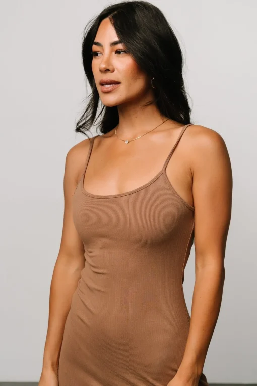 Kade Bodycon Tank Dress | Dusty Brown