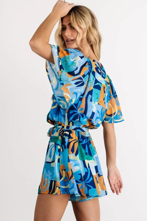 Karissa Romper | Blue Multi Print
