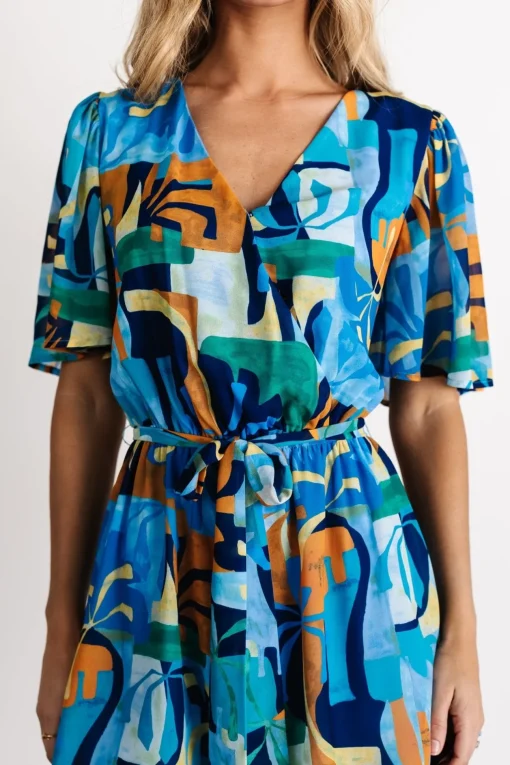 Karissa Romper | Blue Multi Print