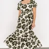 Kasey Maxi Dress | Olive + Ivory Print