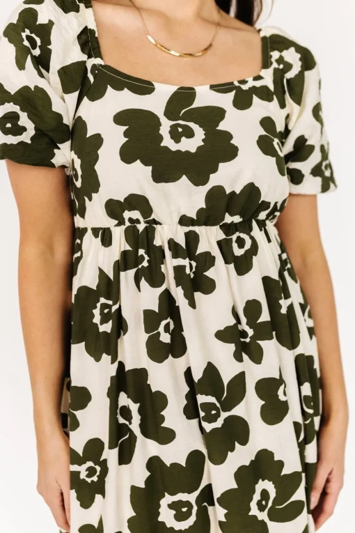 Kasey Maxi Dress | Olive + Ivory Print