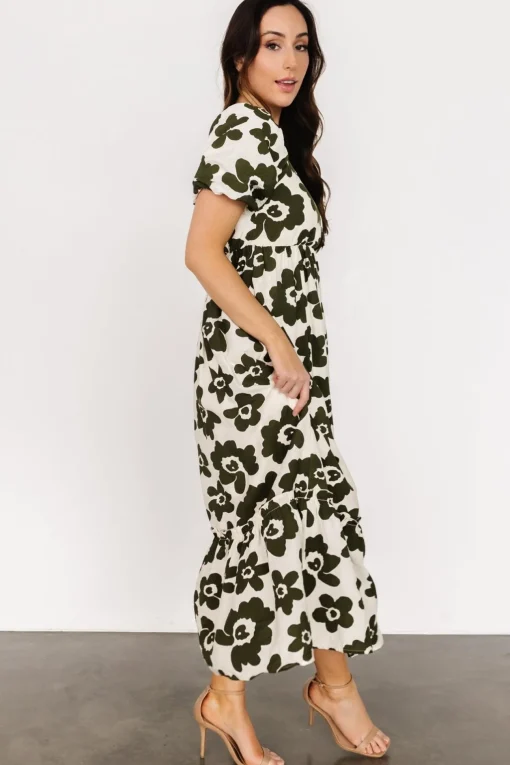 Kasey Maxi Dress | Olive + Ivory Print