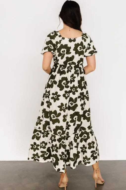 Kasey Maxi Dress | Olive + Ivory Print