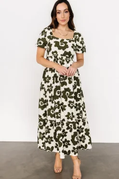Kasey Maxi Dress | Olive + Ivory Print