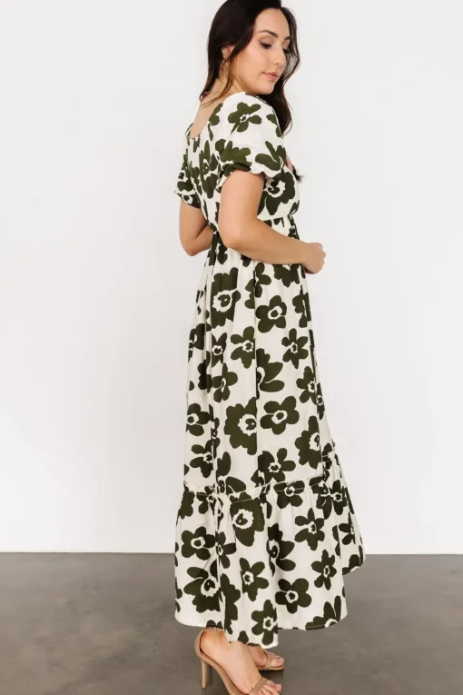 Kasey Maxi Dress | Olive + Ivory Print