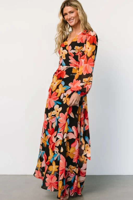 Katinka Wrap Maxi Dress | Tropical Night Floral