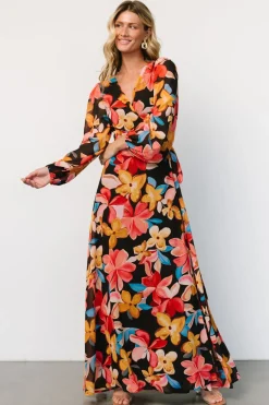 Katinka Wrap Maxi Dress | Tropical Night Floral