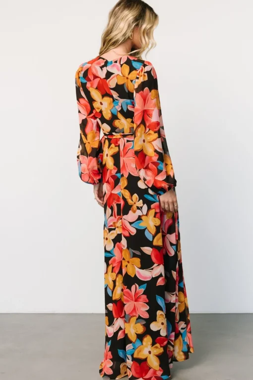 Katinka Wrap Maxi Dress | Tropical Night Floral