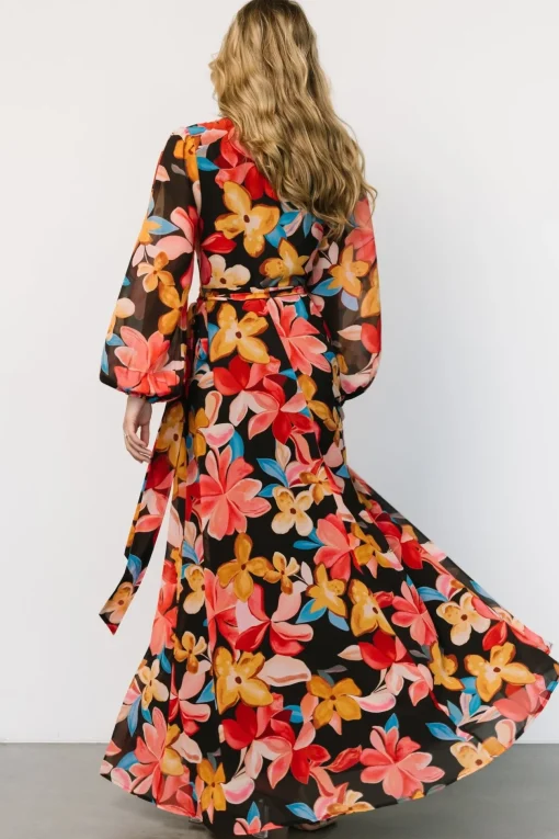 Katinka Wrap Maxi Dress | Tropical Night Floral