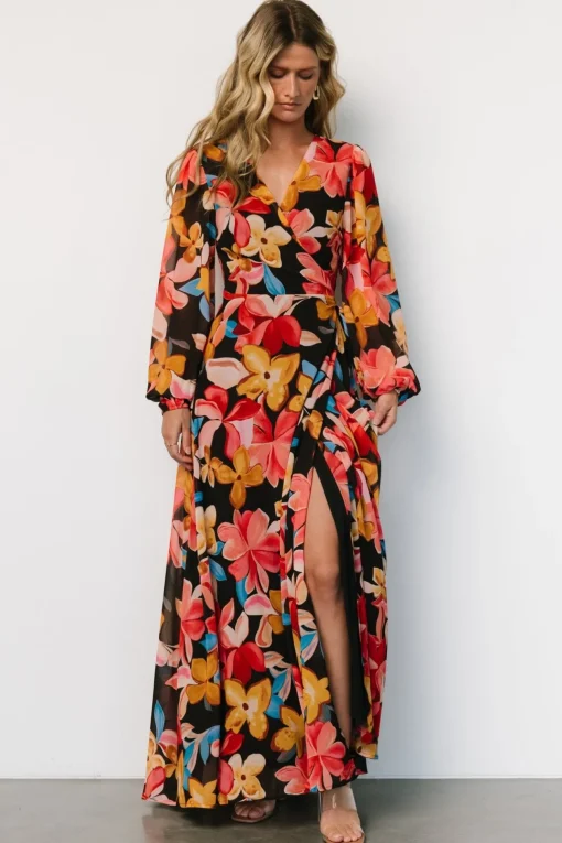 Katinka Wrap Maxi Dress | Tropical Night Floral