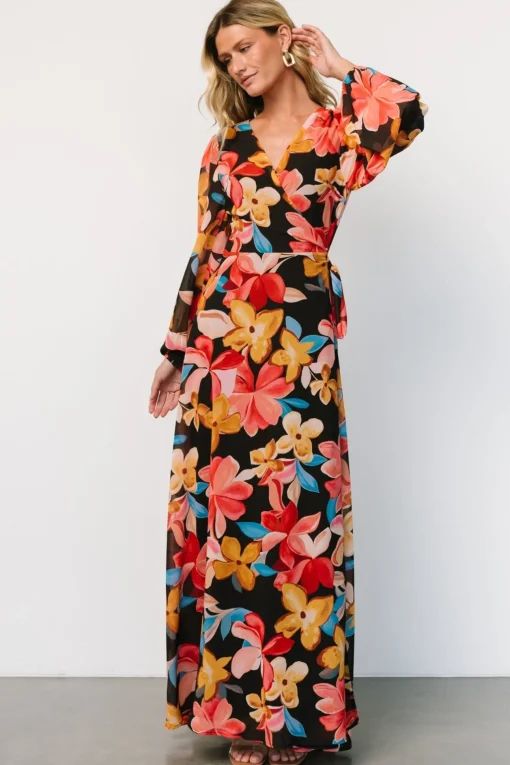 Katinka Wrap Maxi Dress | Tropical Night Floral