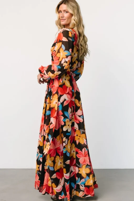 Katinka Wrap Maxi Dress | Tropical Night Floral