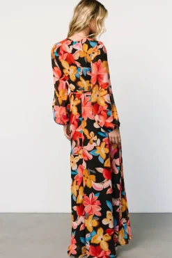 Katinka Wrap Maxi Dress | Tropical Night Floral