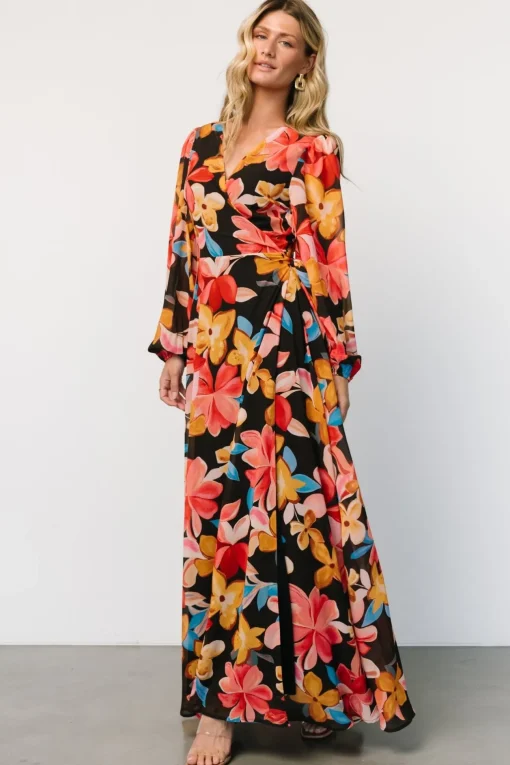 Katinka Wrap Maxi Dress | Tropical Night Floral