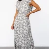 Kearny Ruffle Maxi Dress | Cream + Navy Floral