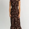 Kearny Ruffle Maxi Dress | Brown + Natural