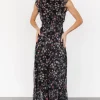 Kearny Ruffle Maxi Dress | Midnight + Gold Multi