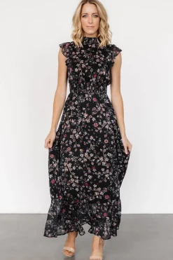 Kearny Ruffle Maxi Dress | Midnight + Gold Multi