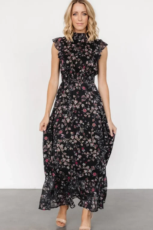 Kearny Ruffle Maxi Dress | Midnight + Gold Multi