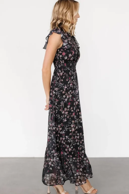Kearny Ruffle Maxi Dress | Midnight + Gold Multi