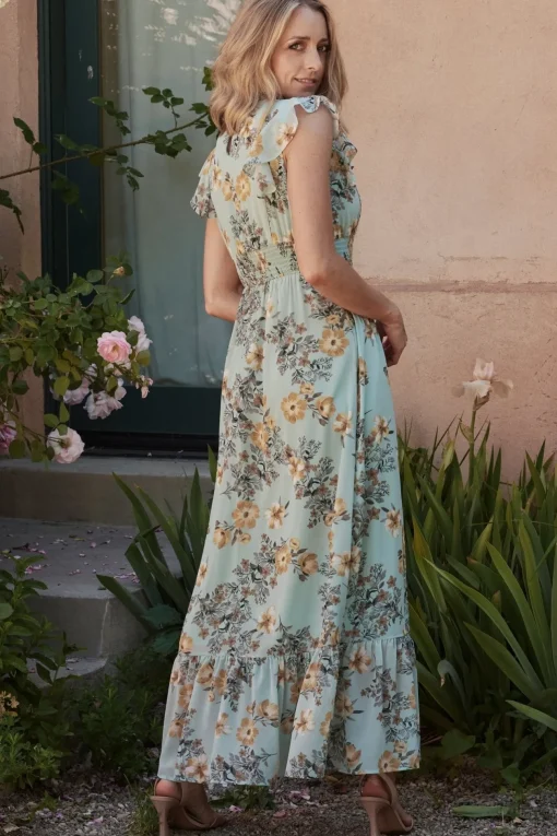 Kearny Ruffle Maxi Dress | Mint Floral