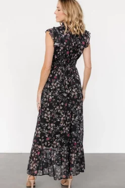 Kearny Ruffle Maxi Dress | Midnight + Gold Multi
