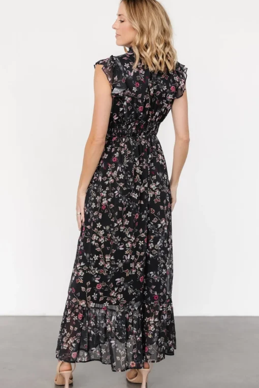 Kearny Ruffle Maxi Dress | Midnight + Gold Multi