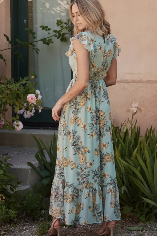 Kearny Ruffle Maxi Dress | Mint Floral