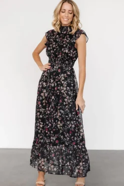 Kearny Ruffle Maxi Dress | Midnight + Gold Multi