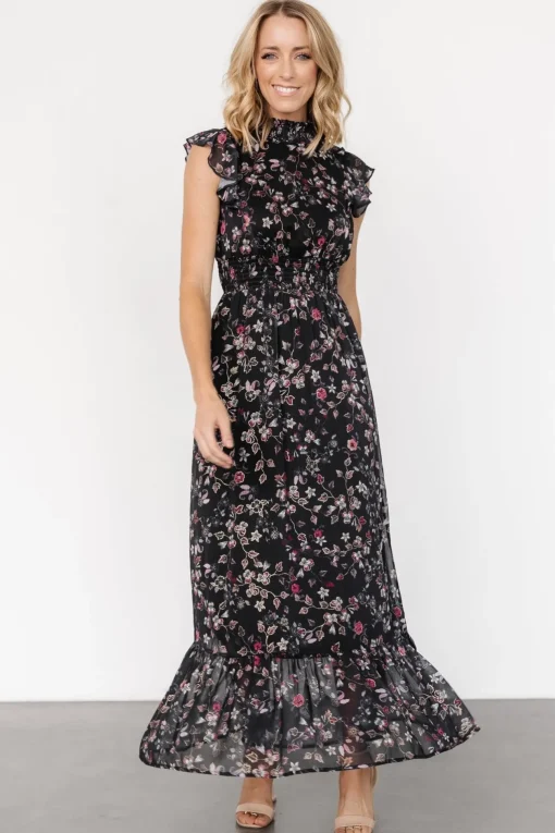 Kearny Ruffle Maxi Dress | Midnight + Gold Multi
