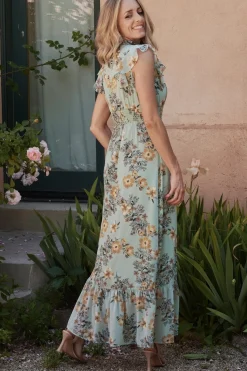 Kearny Ruffle Maxi Dress | Mint Floral