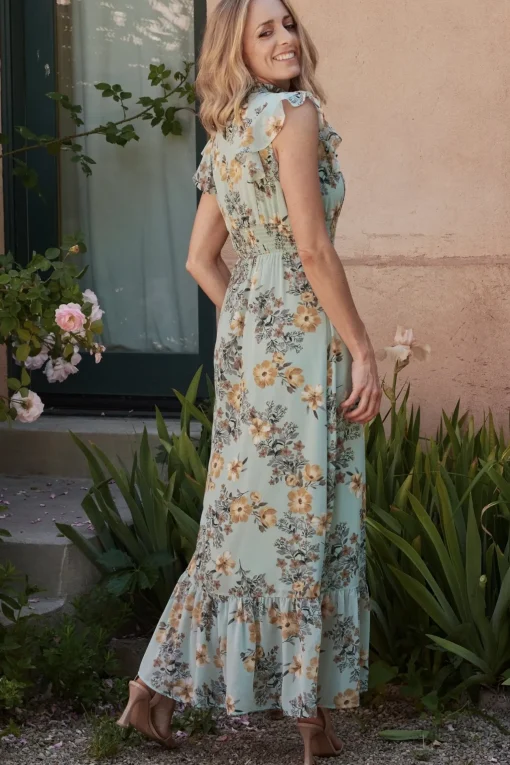 Kearny Ruffle Maxi Dress | Mint Floral