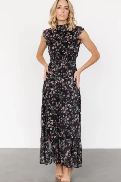 Kearny Ruffle Maxi Dress | Midnight + Gold Multi