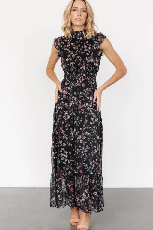 Kearny Ruffle Maxi Dress | Midnight + Gold Multi