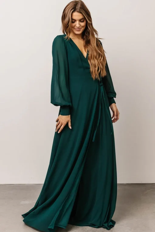 Kelsey Wrap Dress | Emerald