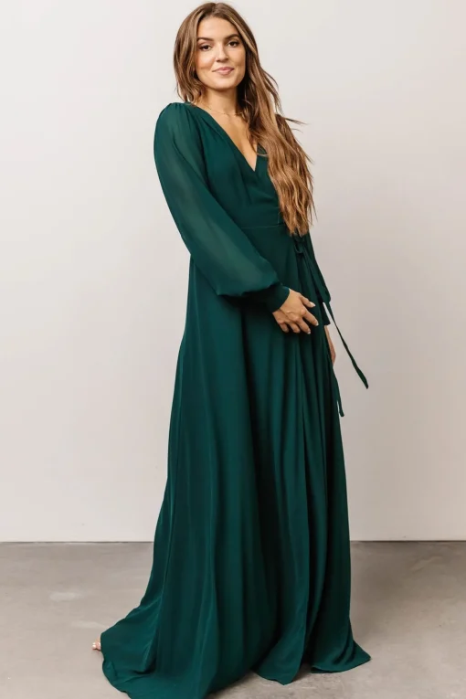 Kelsey Wrap Dress | Emerald