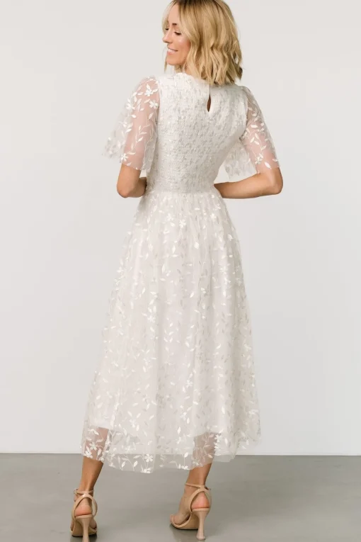 Kendra Embroidered Dress | White
