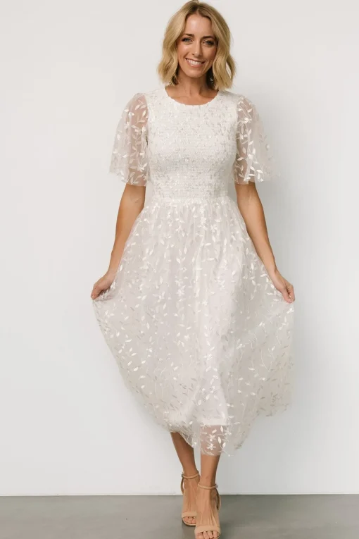 Kendra Embroidered Dress | White