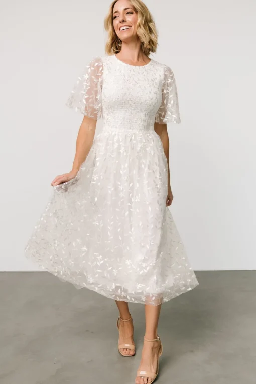 Kendra Embroidered Dress | White